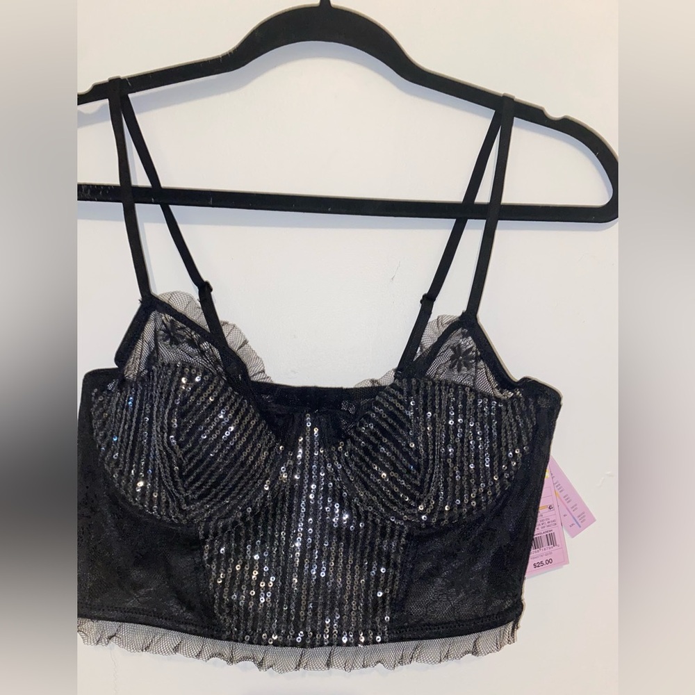 Wild Fable Black Sequin Bralette